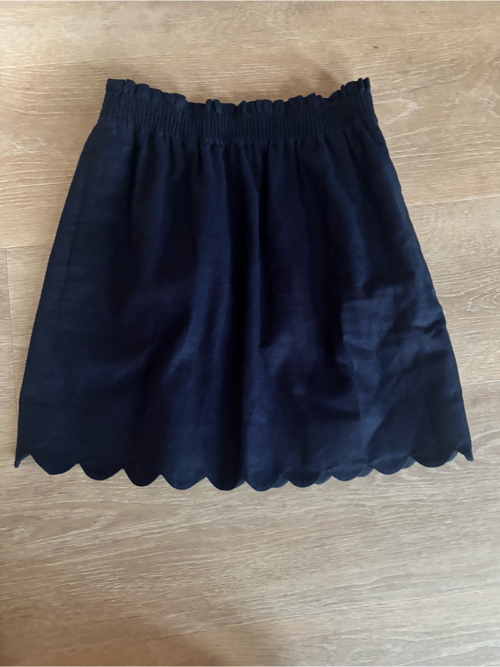 J. By J. Crew Navy Scalloped Hem Mini Skirt